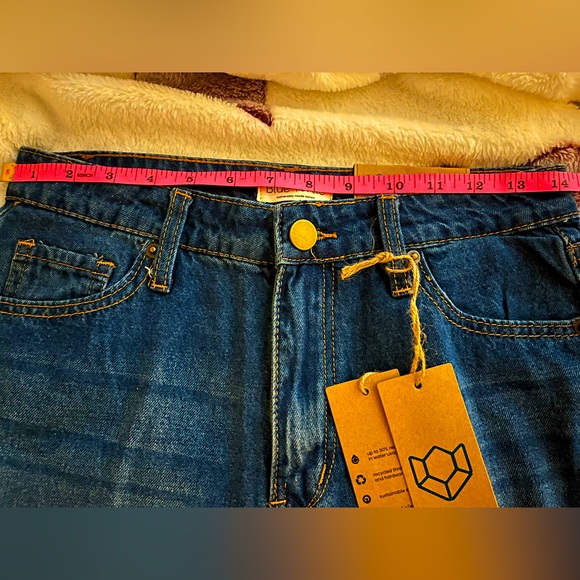 NWT ✅ Blue Turtle 💙 High Rise Denim Jeans (Fits to 28” Waist) ⭐️ OVERSIZED - Picture 5 of 5